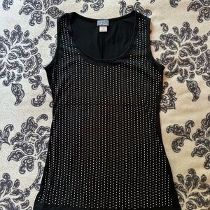 Lux Black Tank Top with Silver Studs